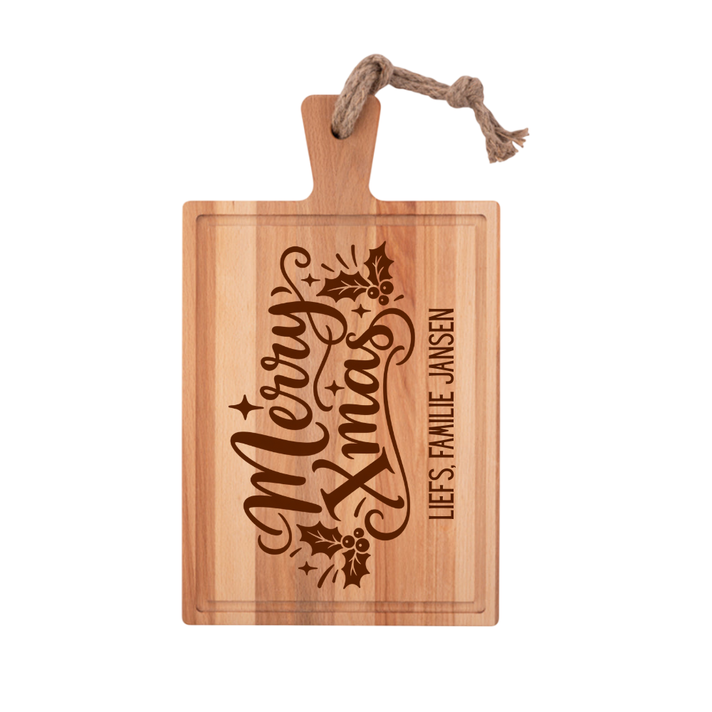 Merry Xmass familie Borrelplank Rechthoek 40x20cm
