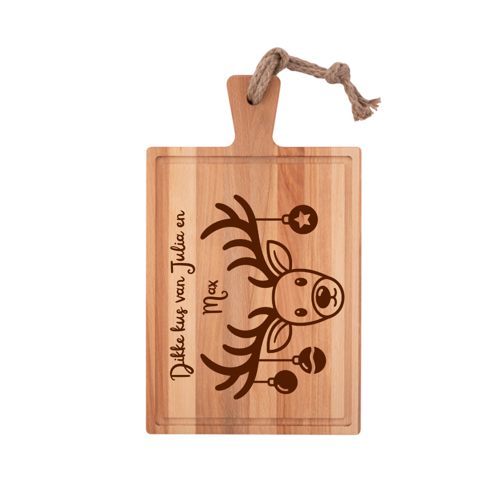 Kerst rendier Borrelplank Rechthoek 40x20cm