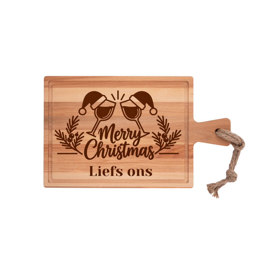 Merry Christmas Borrelplank Rechthoek 40x20cm
