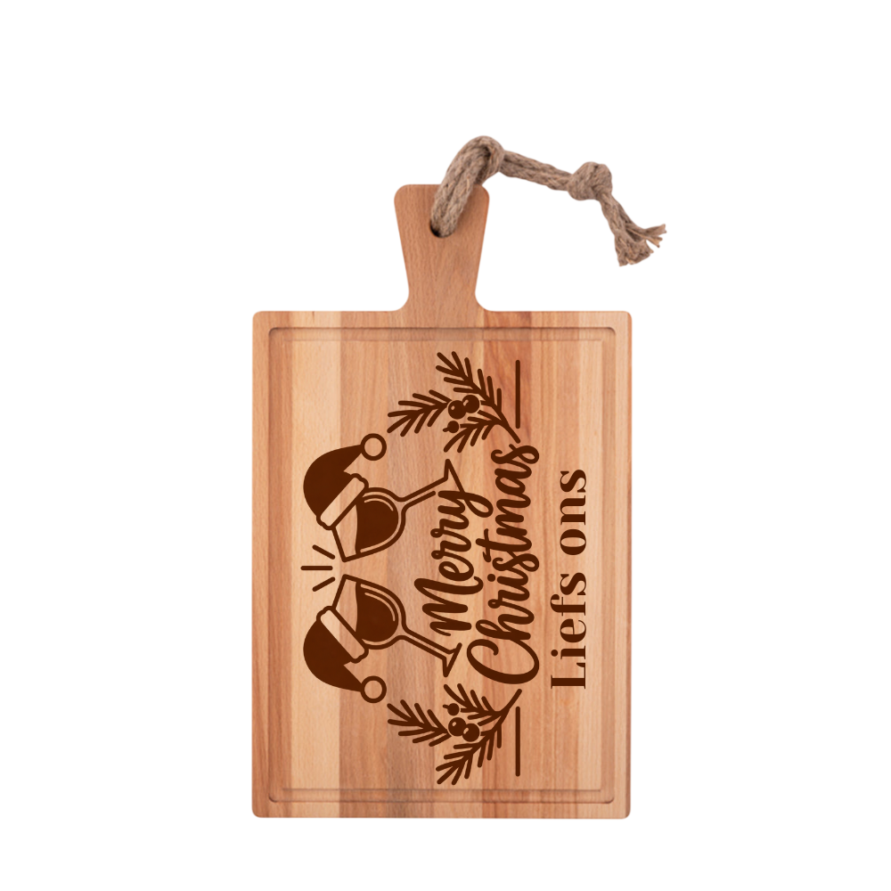 Merry Christmas Borrelplank Rechthoek 40x20cm