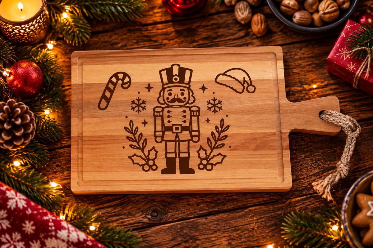 Kerst notenkraker Borrelplank Rechthoek 40x20cm