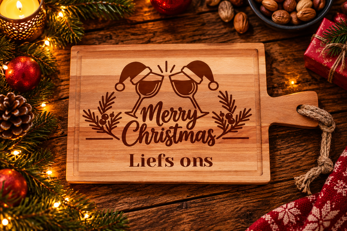 Merry Christmas Borrelplank Rechthoek 40x20cm